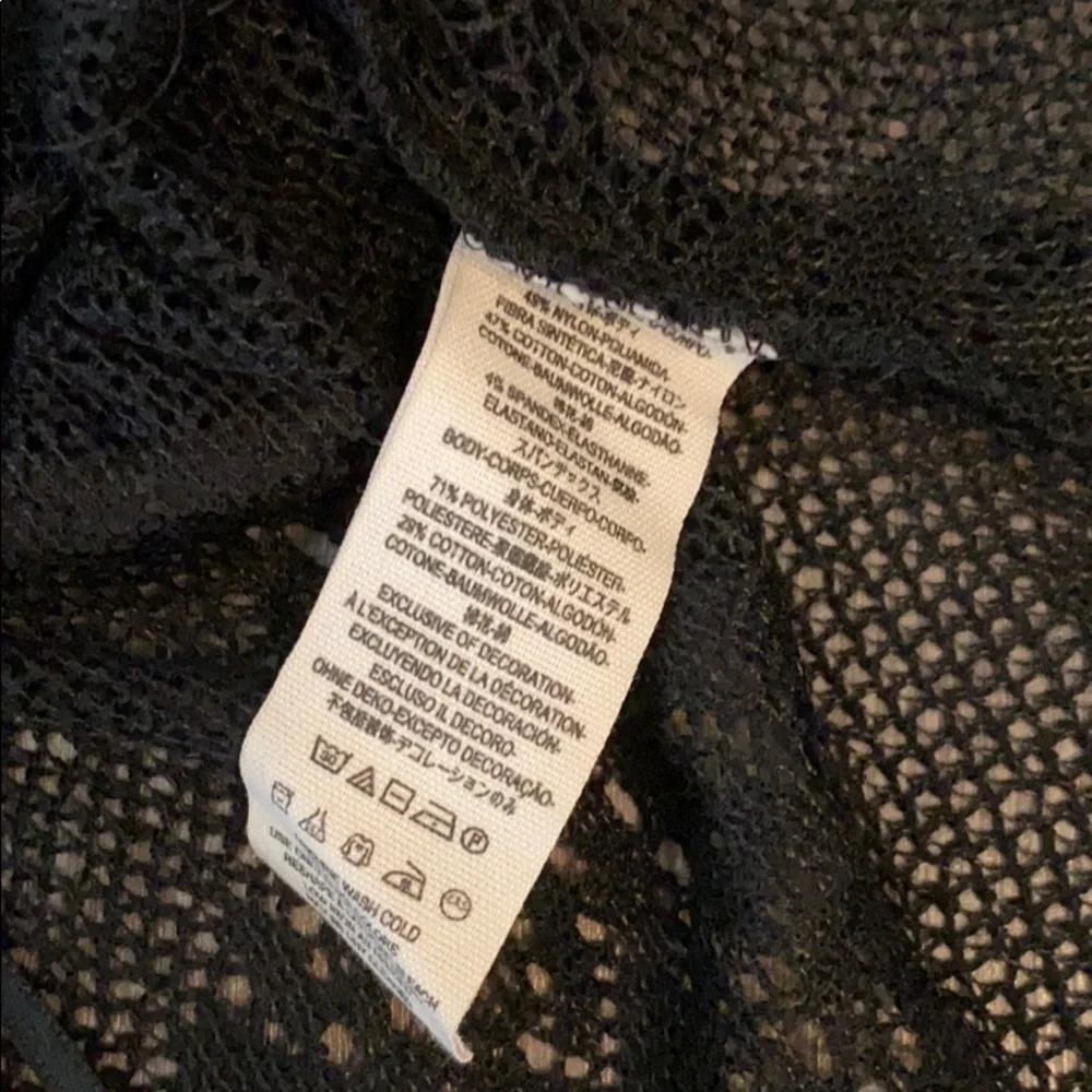 Free people lace dot peplum tank BLACK xs